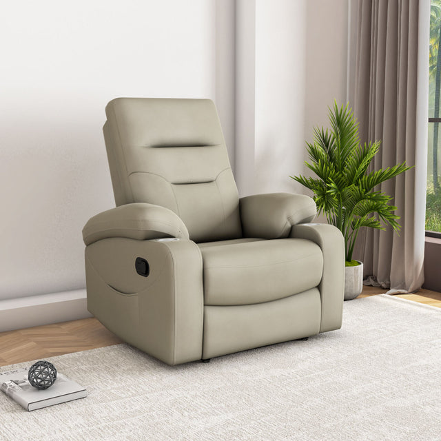 Beige recliner massage chair with cushioned armrests 2