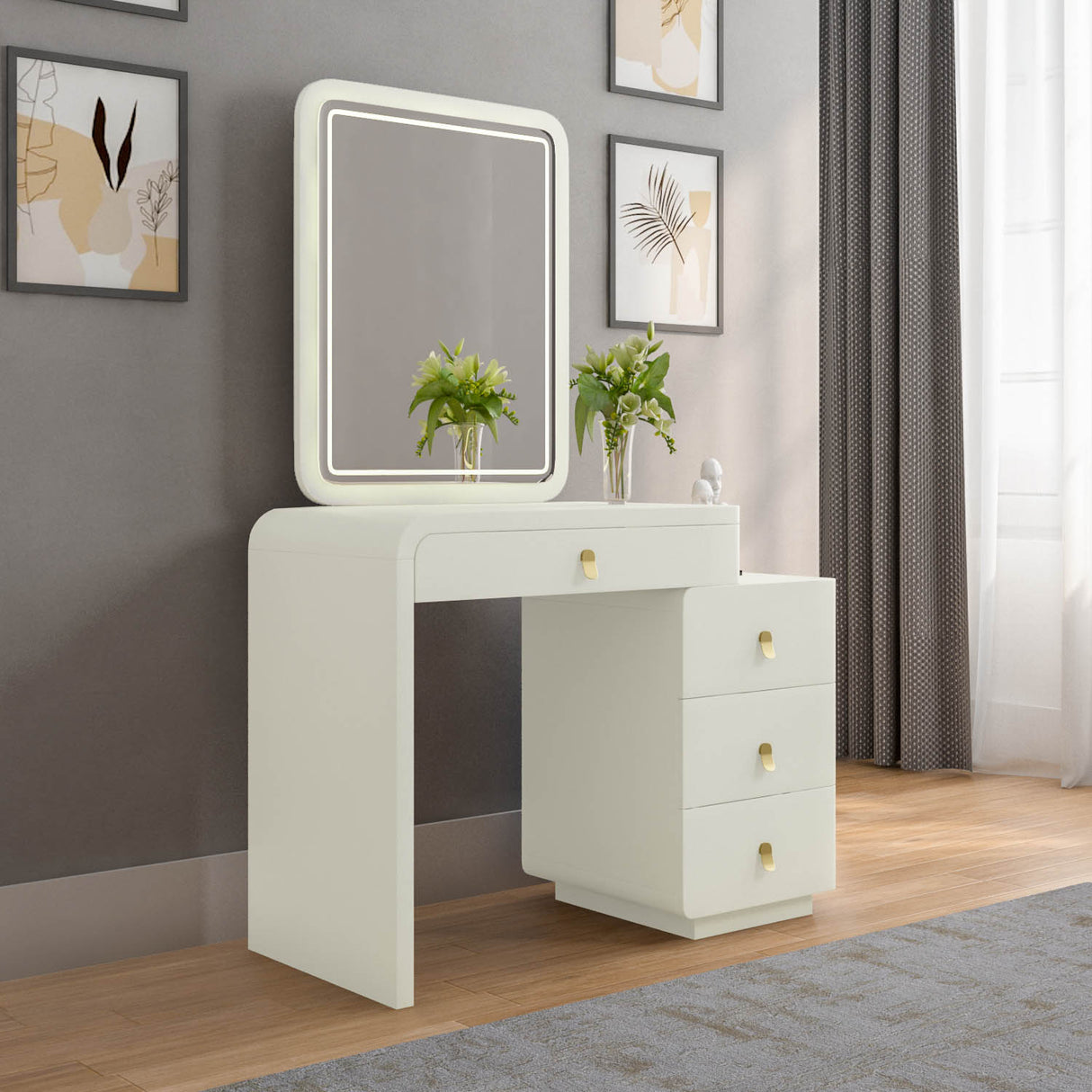 Nilkamal Phoenix Dresser With Mirror Beige