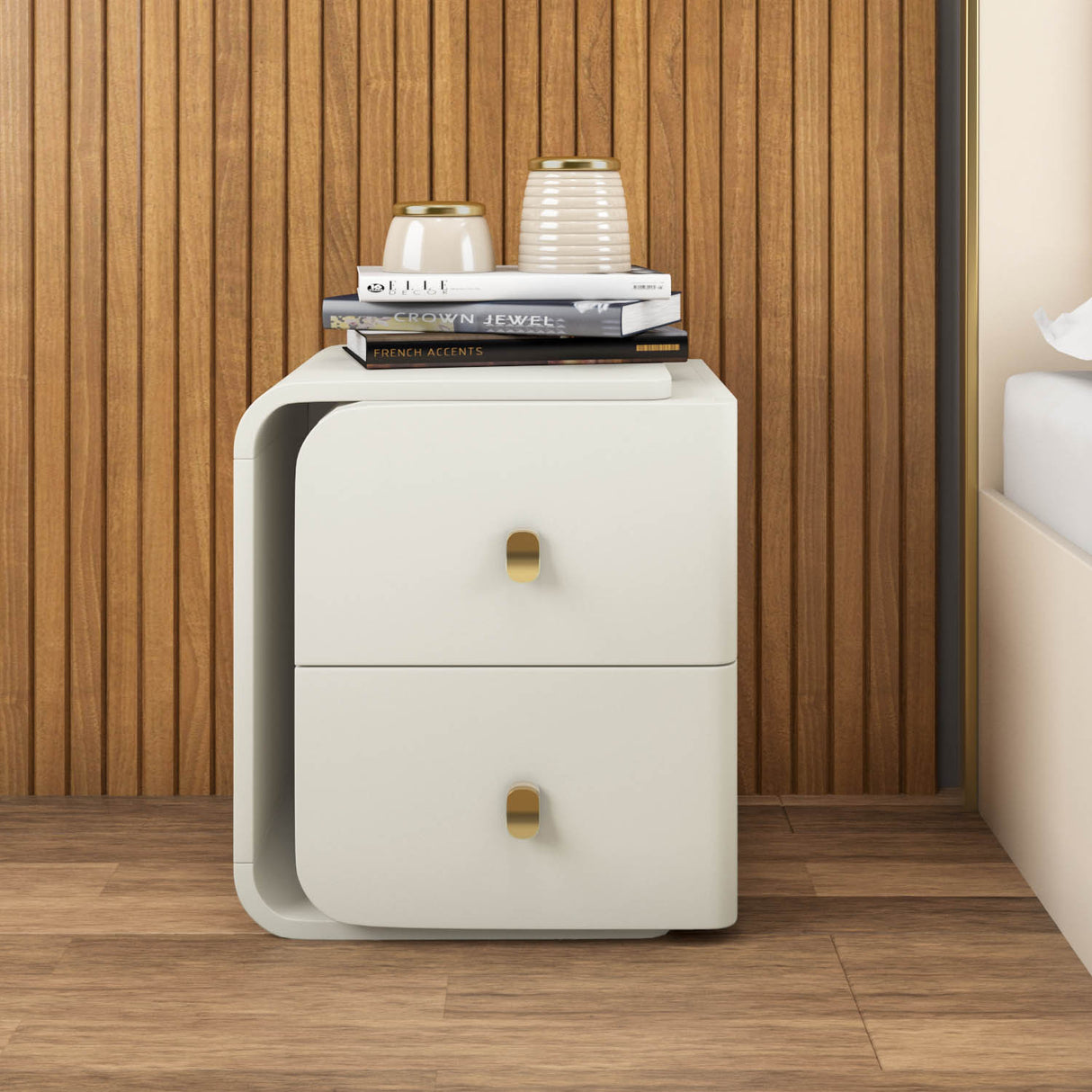 Nilkamal Phoenix Engineered Wood Night Stand Left Side Beige