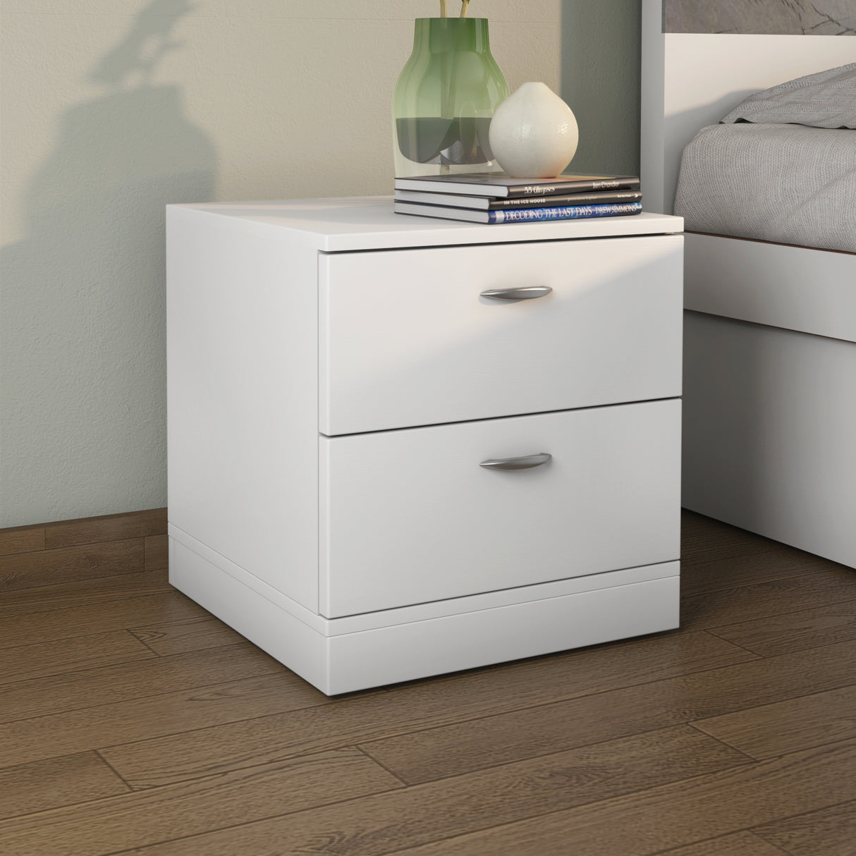 Nilkamal Prime Engineered Wood Nightstand Frosty White