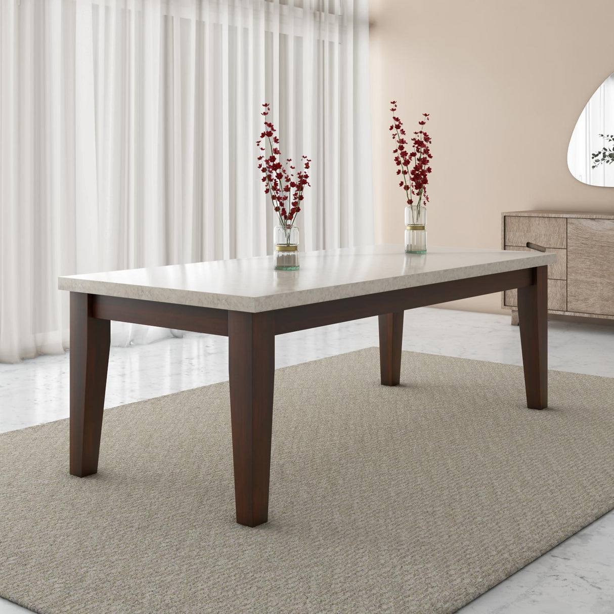 Prince 8 Seater Dining Table- Walnut Brown