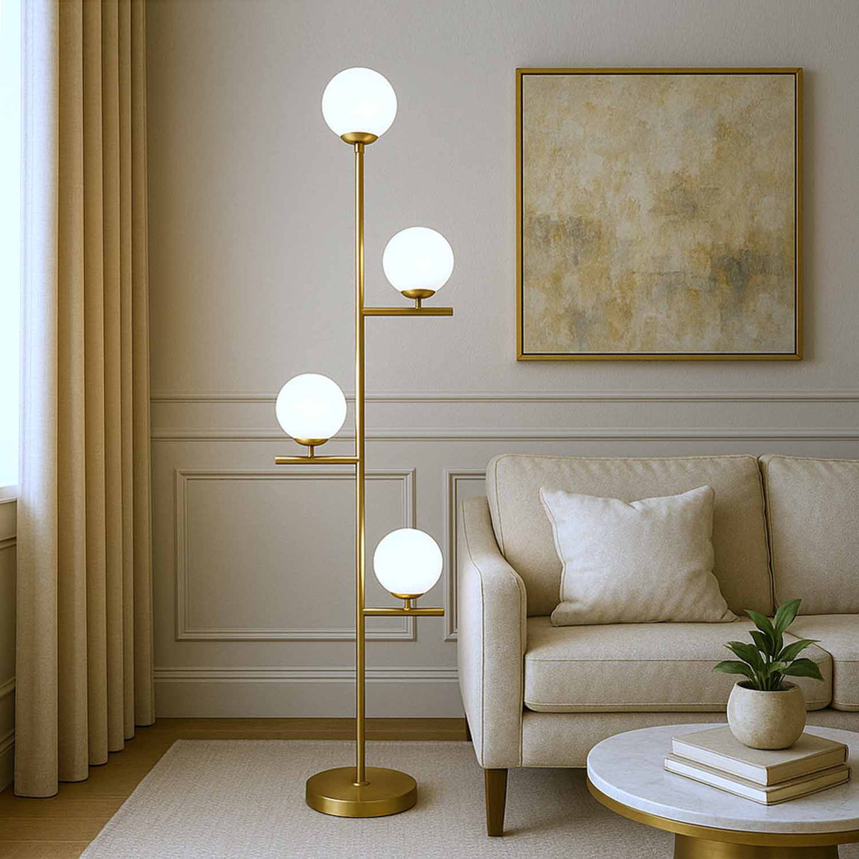 Four Bulbs Floor Lamp (Gold)