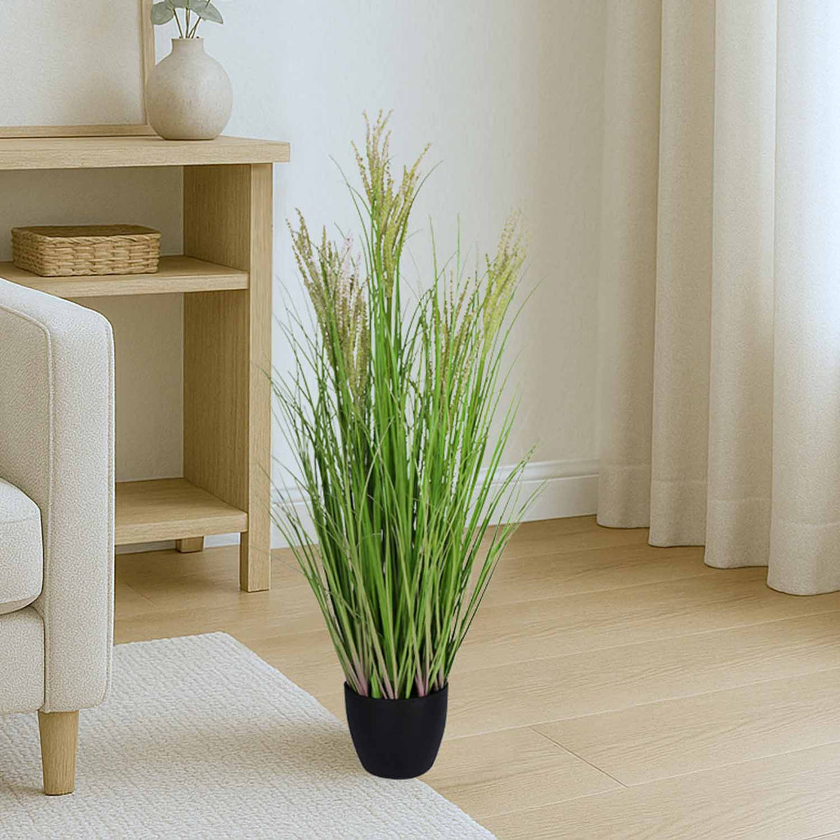 Miscanthus Grass Artificial Plant with Pot (Lilac)