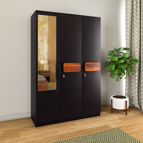 Raven Wooden 3 Door Wardrobe - Wenge