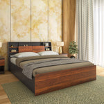 Raven Wooden Queen Bed with Box Storage- Wenge