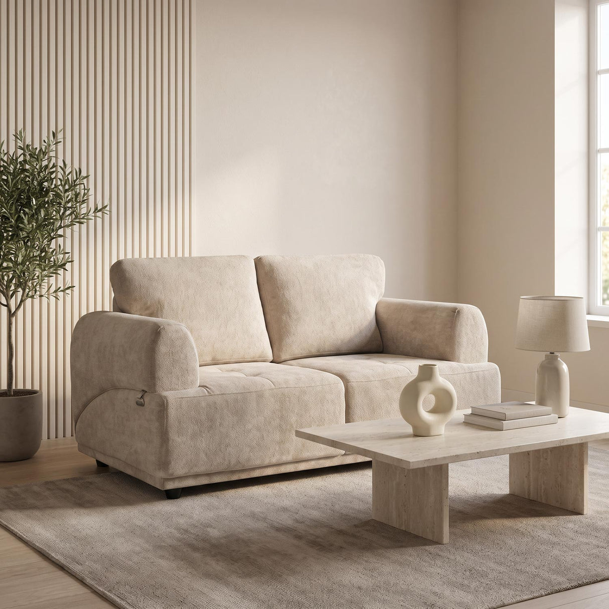Renzo 2 Seater Sofa- Almond Beige
