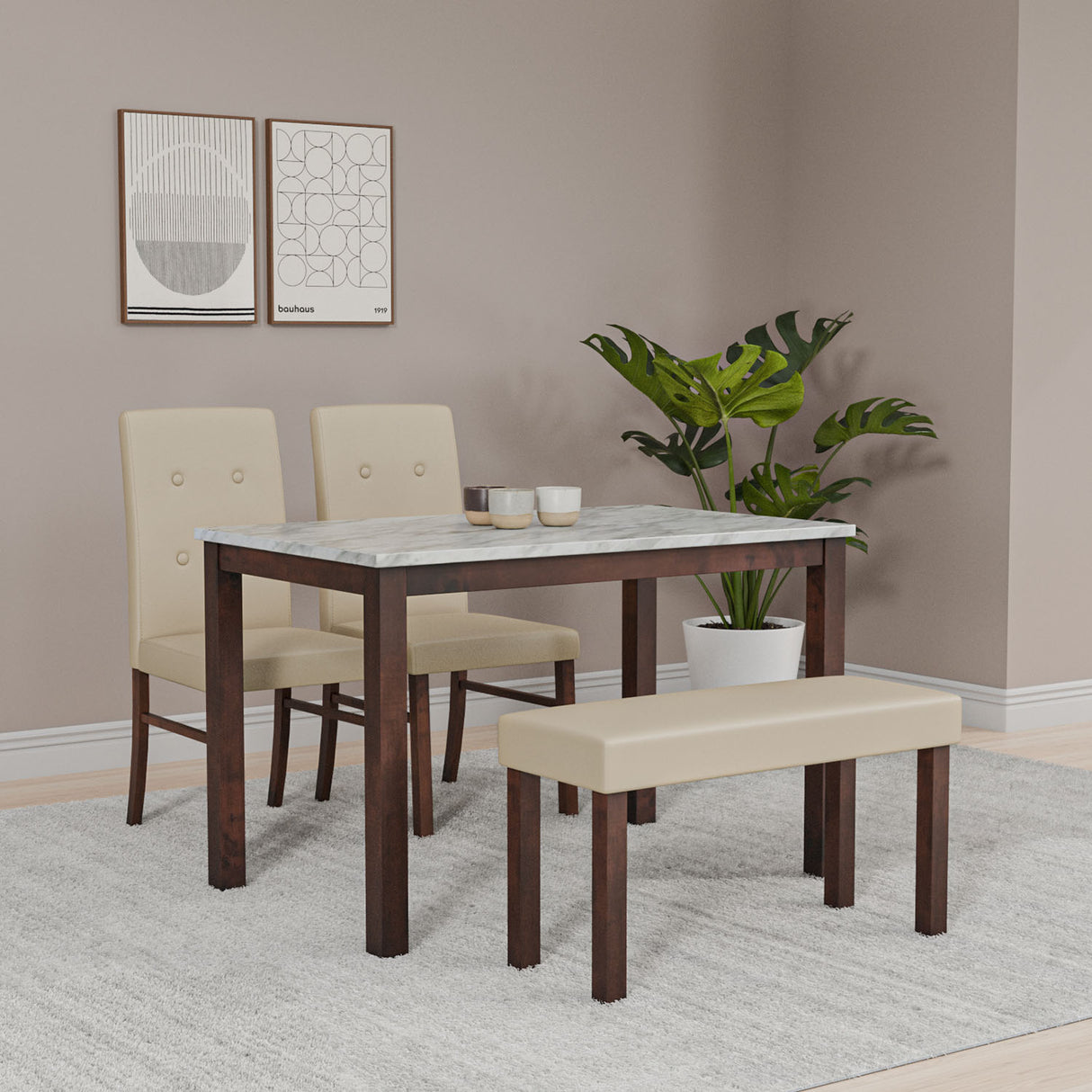 Roxbury 1+2+Bench Dining Kit (Oak) 1