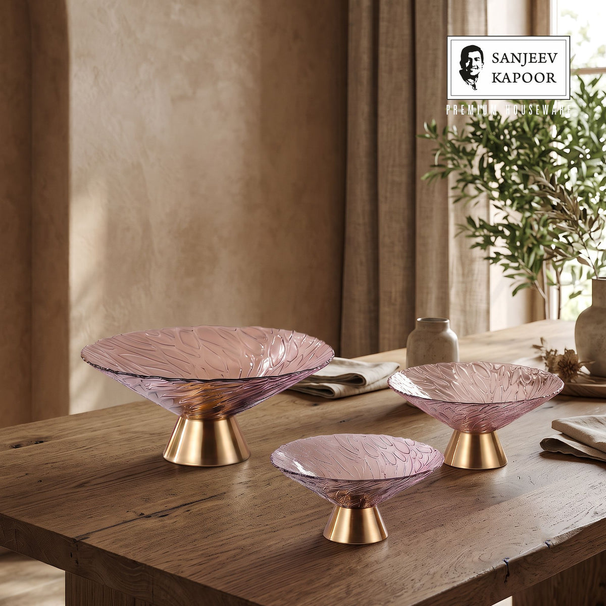 Sanjeev Kapoor Ornet Bowl Set of 3- Pink