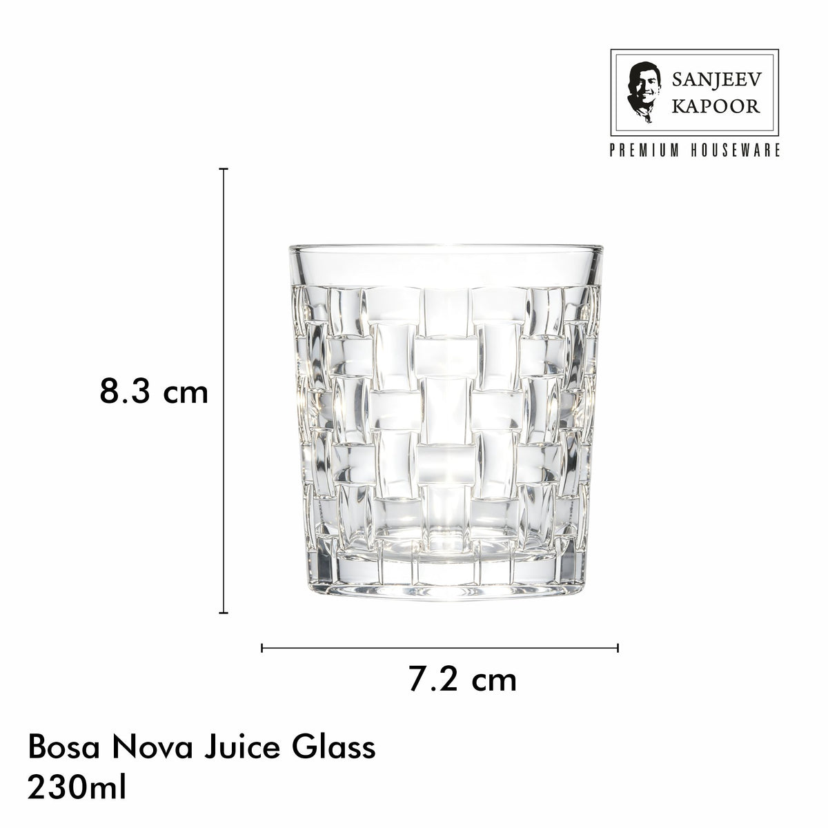 Sanjeev Kapoor Bosa Nova Juice Glasses Set of 6- 230 ml, Transparent