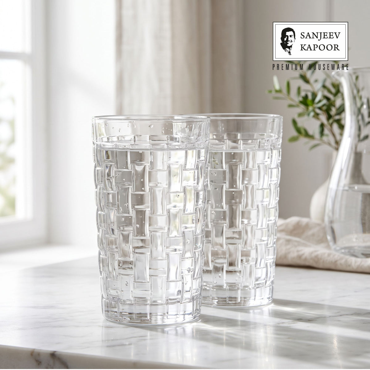 Sanjeev Kapoor Bosa Nova Water Glasses Set of 6- 290 ml, Transparent