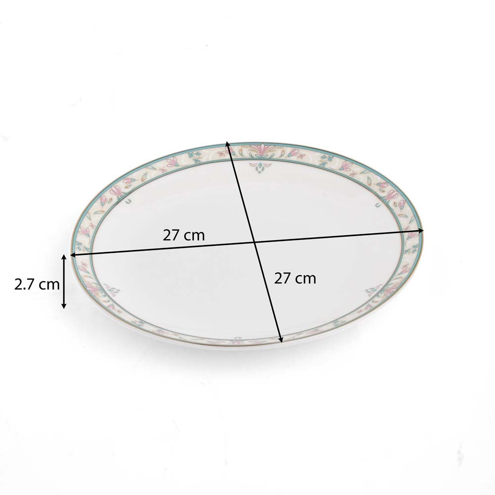 38 Pieces Florim Porcelain Dinner Set- White and Green