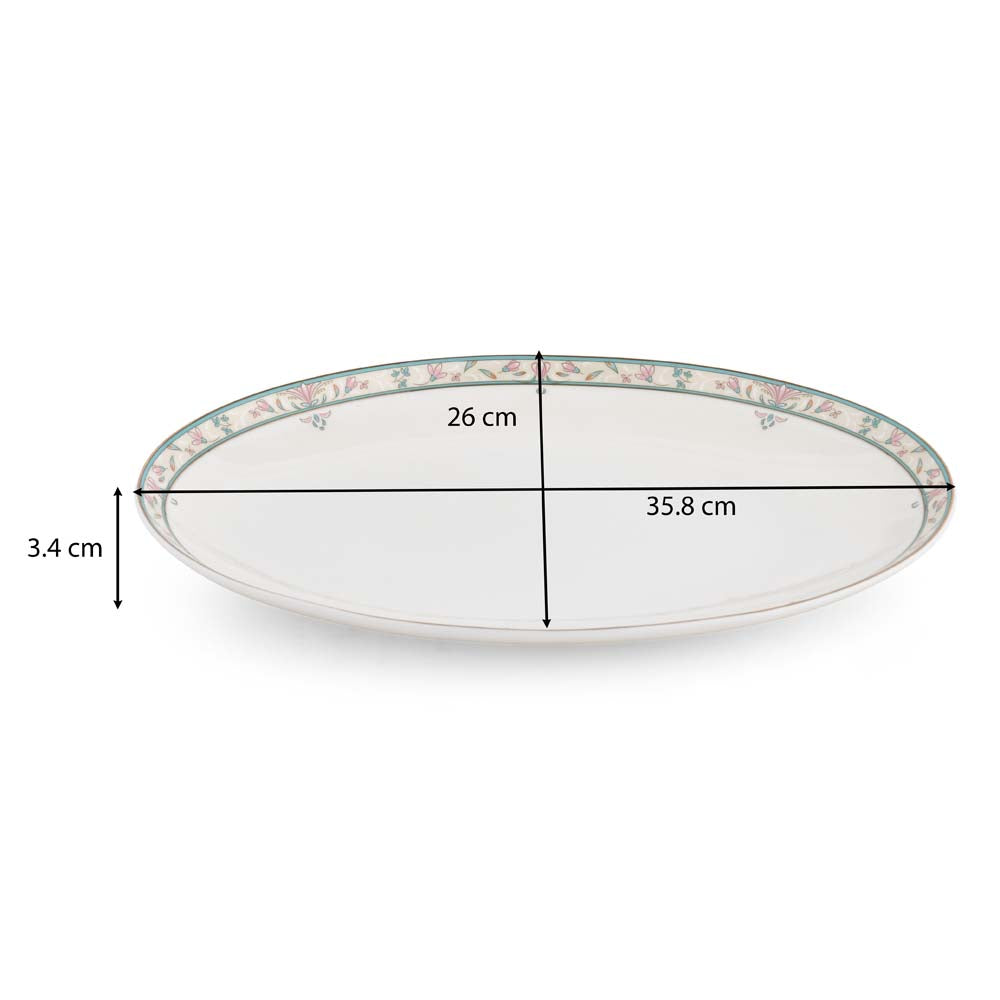 38 Pieces Florim Porcelain Dinner Set- White and Green