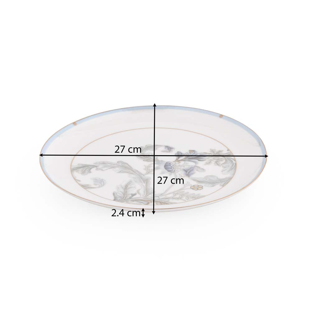 38 Pieces Leafora Porcelain Dinner Set- White and Blue