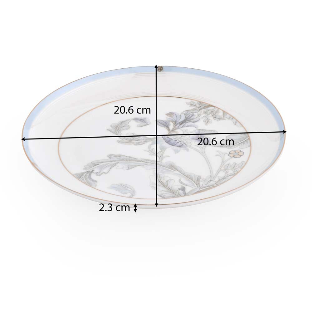 38 Pieces Leafora Porcelain Dinner Set- White and Blue