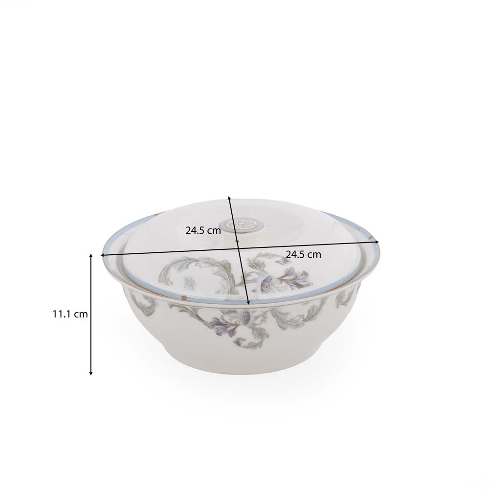 38 Pieces Leafora Porcelain Dinner Set- White and Blue