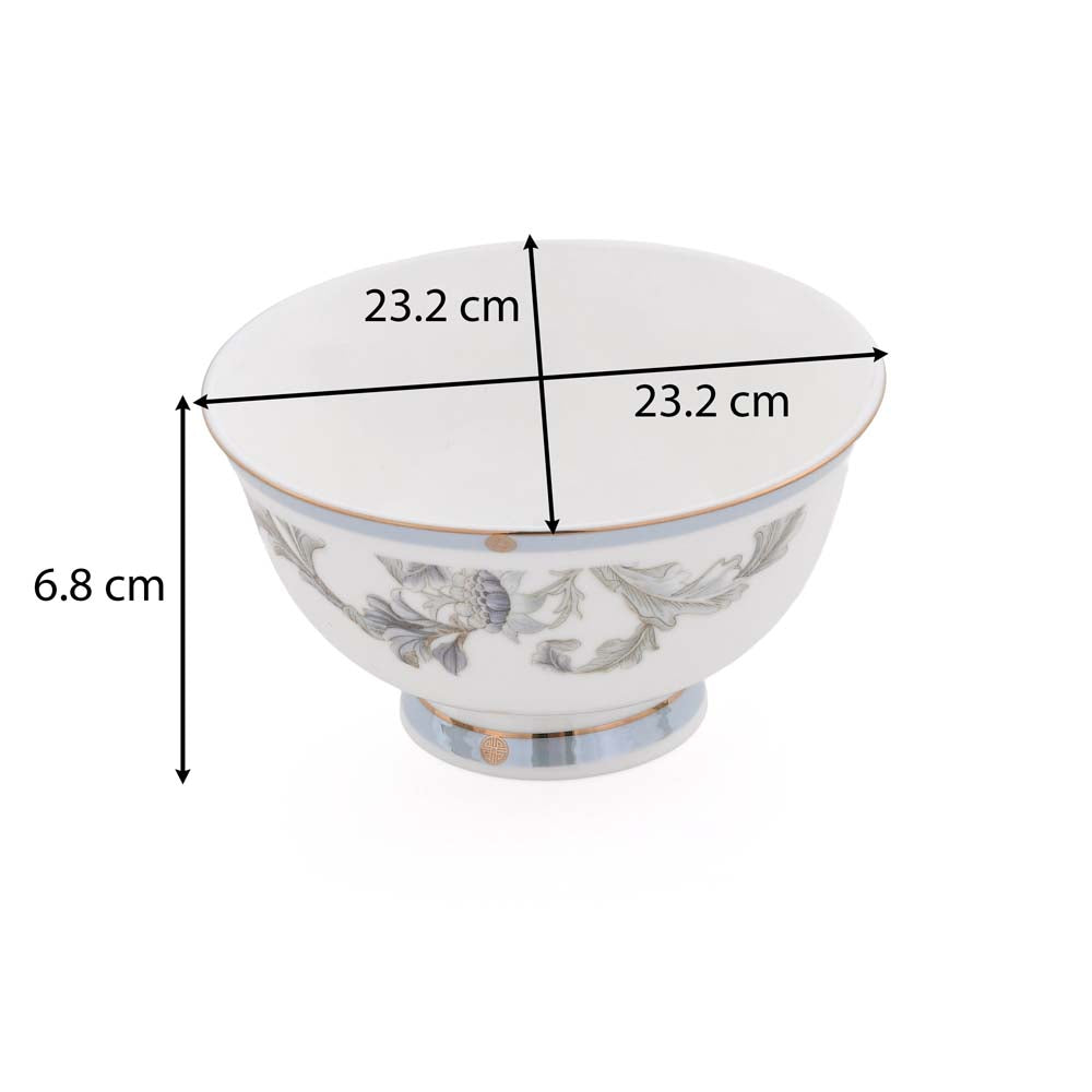 38 Pieces Leafora Porcelain Dinner Set- White and Blue