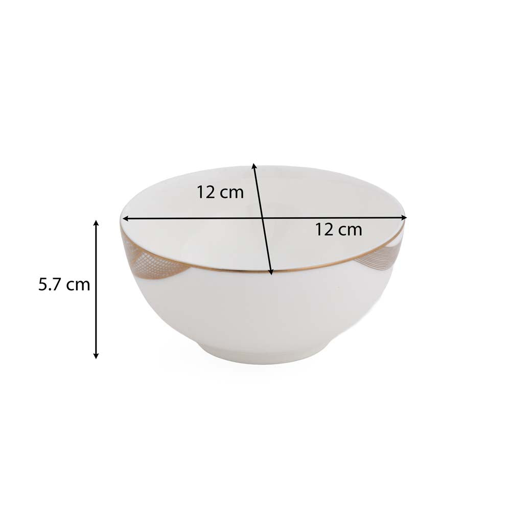 36 Pieces Swirl Porcelain Dinner Set- White and Gold