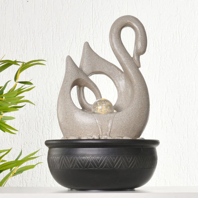 Nilkamal Swan Shaped Decorative Water Fountain With Led Light Sand