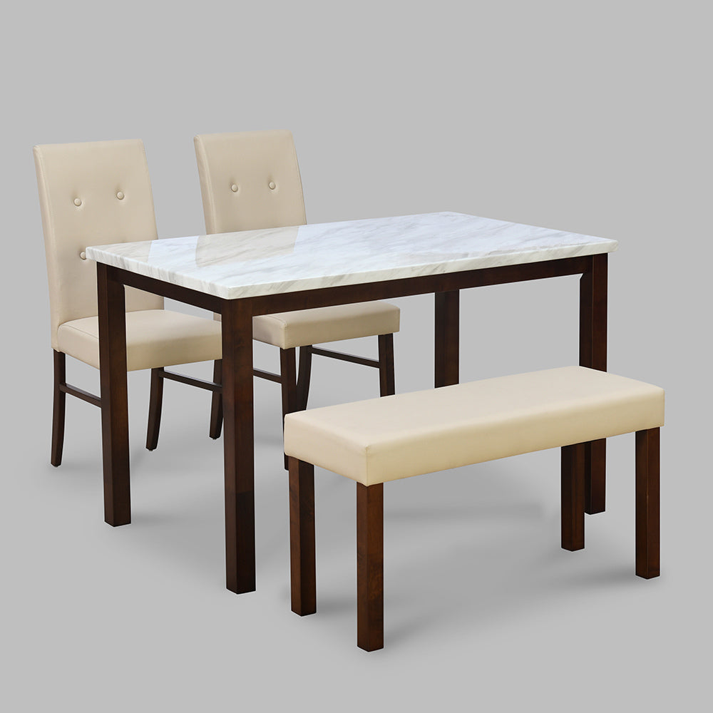 Roxbury 1+2+Bench Dining Kit (Oak) with grey background 1