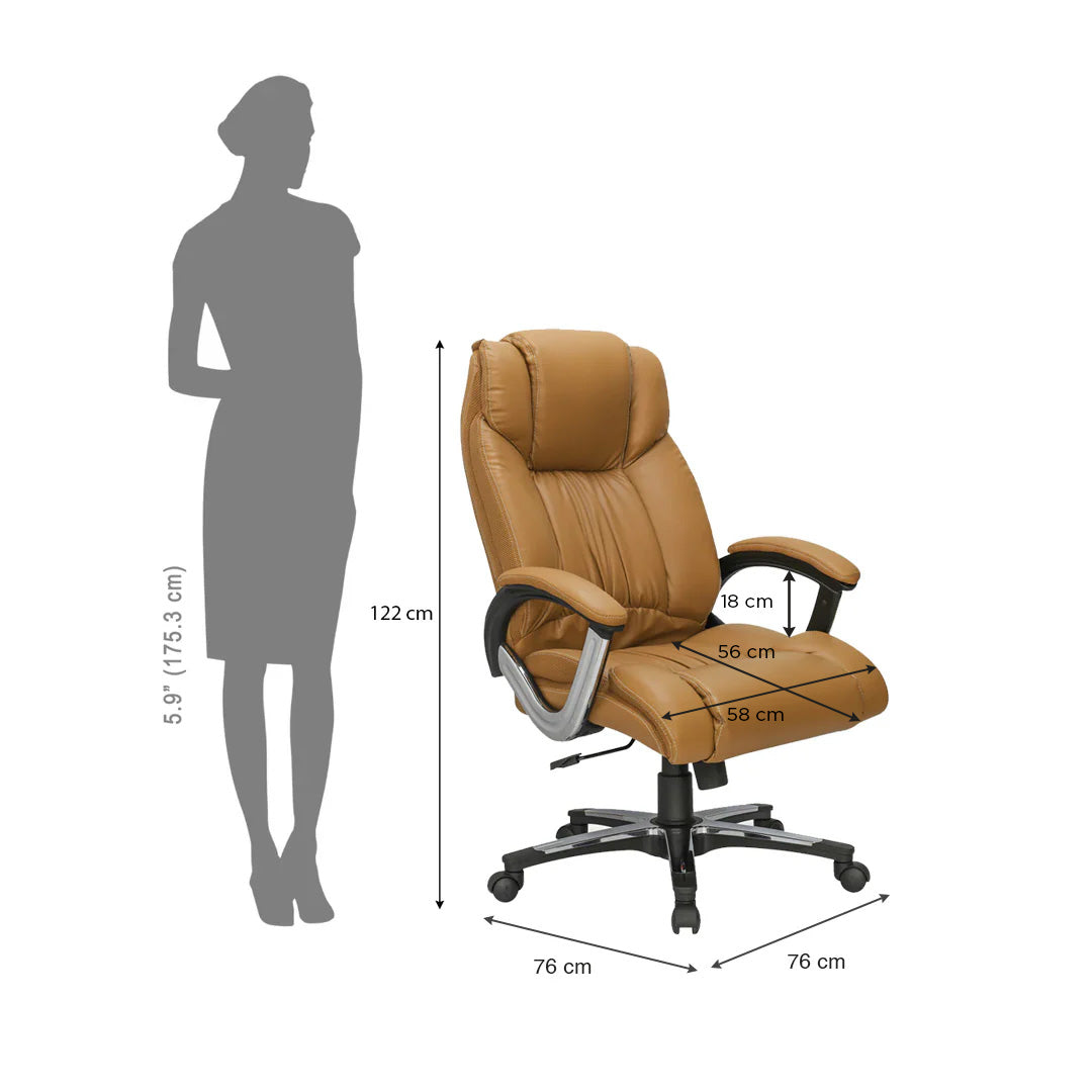 Trenvi High Back Office Chair (Tan)