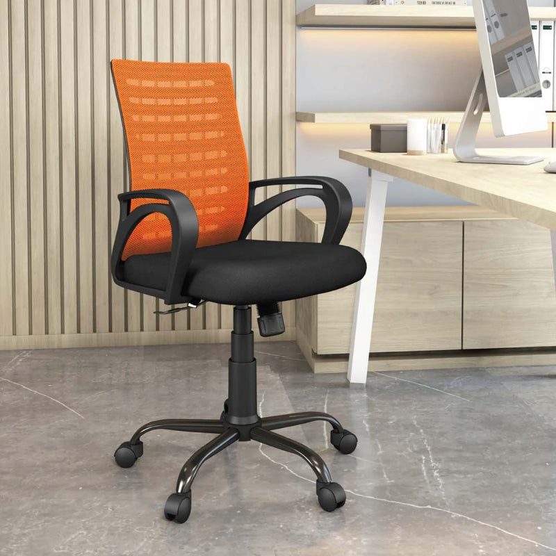 Nilkamal giza Mid Back Office Chair Orange Black