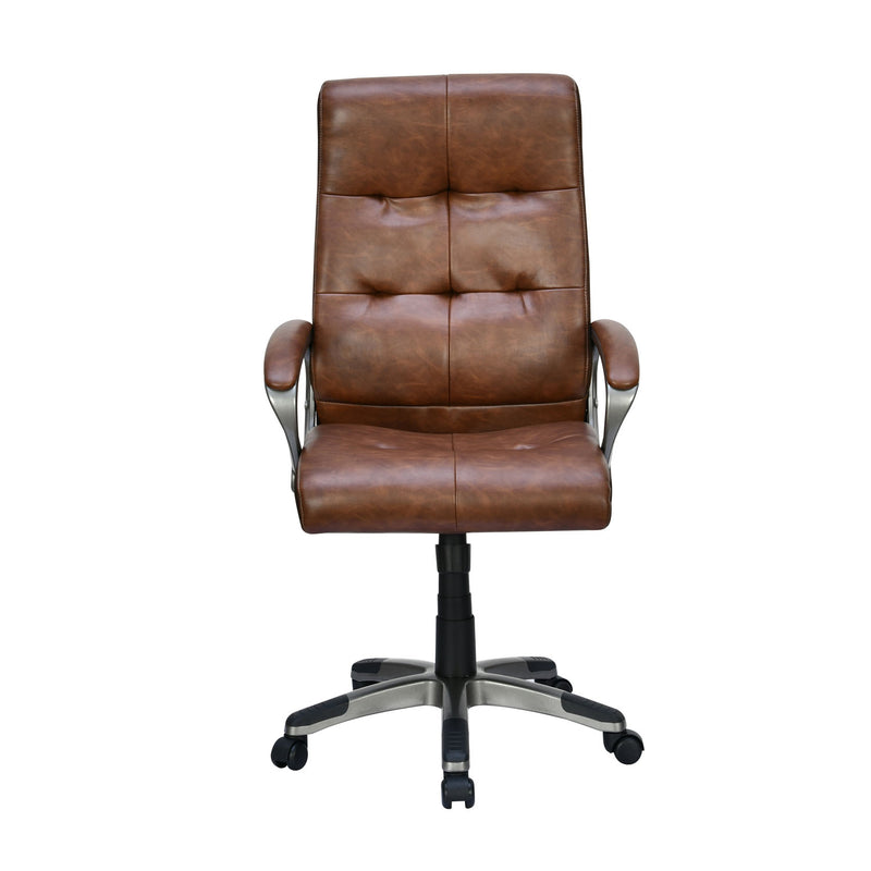 Veneto High Back Office Chair - Brown - Front View