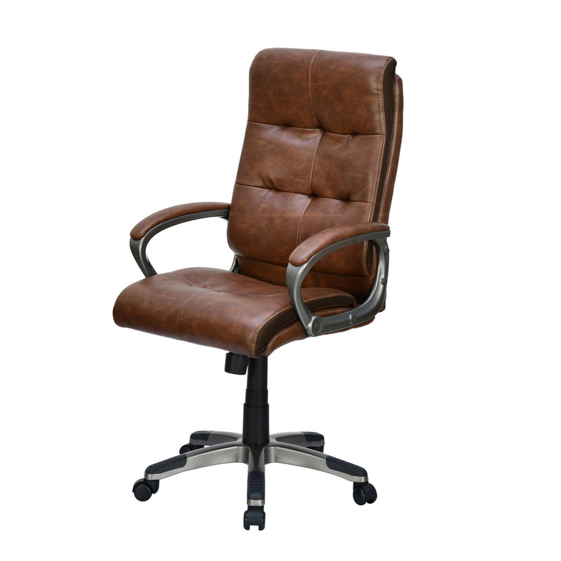 Veneto High Back Office Chair - Brown - Slight Side View