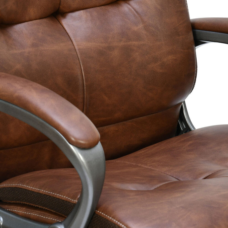 Veneto High Back Office Chair - Brown - Close Up View