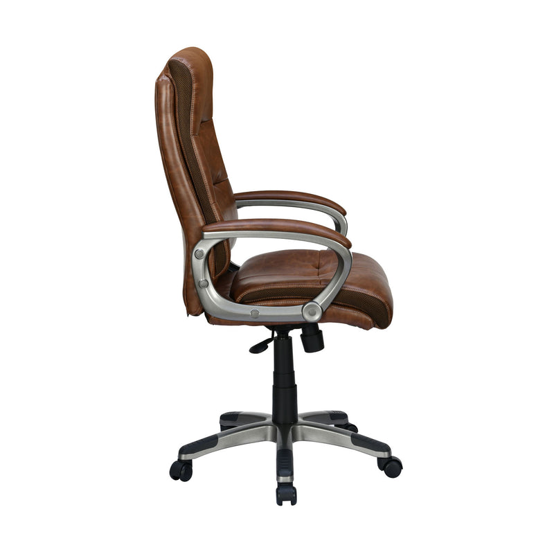 Veneto High Back Office Chair - Brown - Side View 2