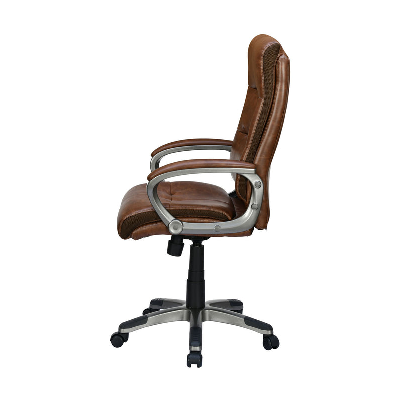 Veneto High Back Office Chair - Brown - Side View