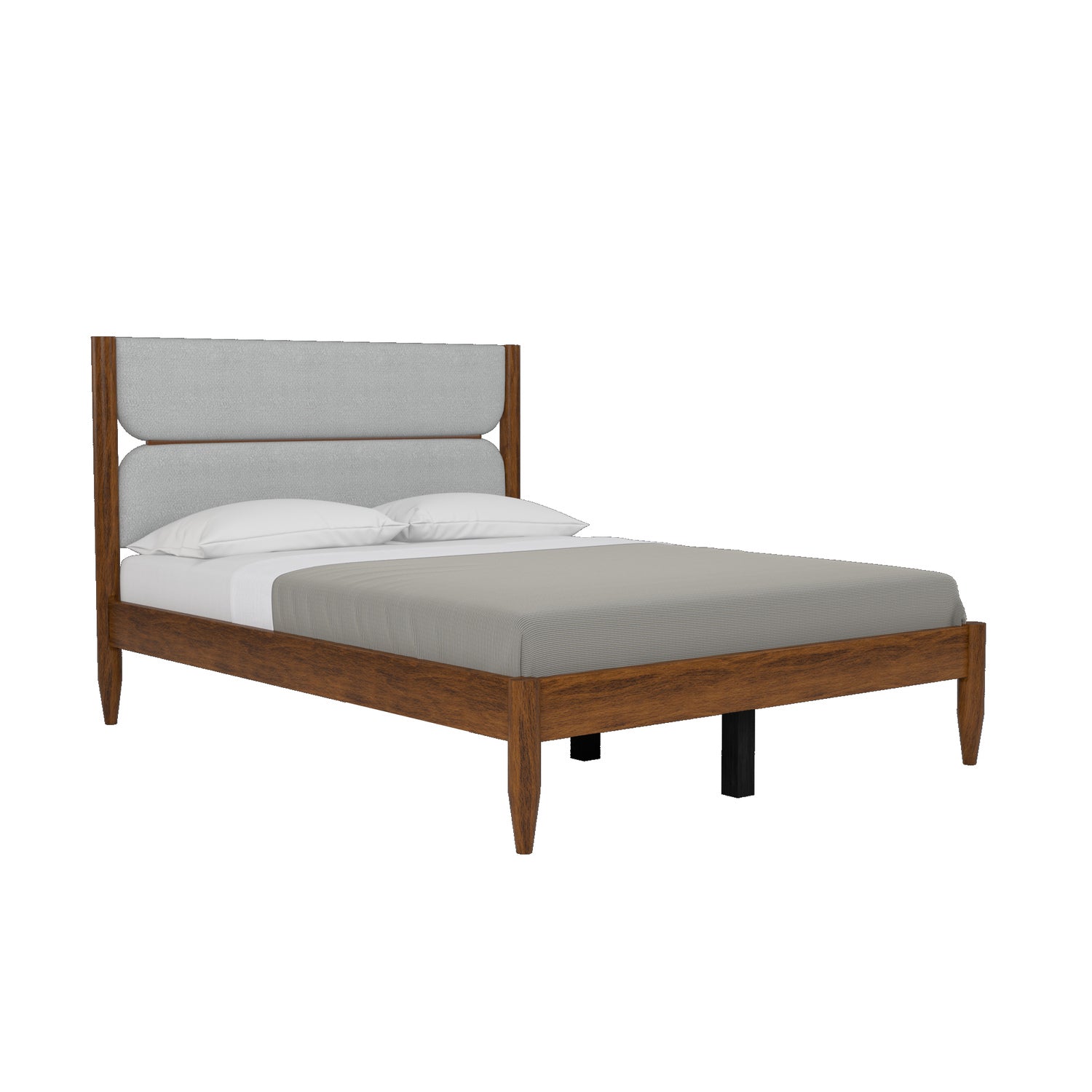 Emica Queen Bed Without Storage (Antique Cherry & Grey)