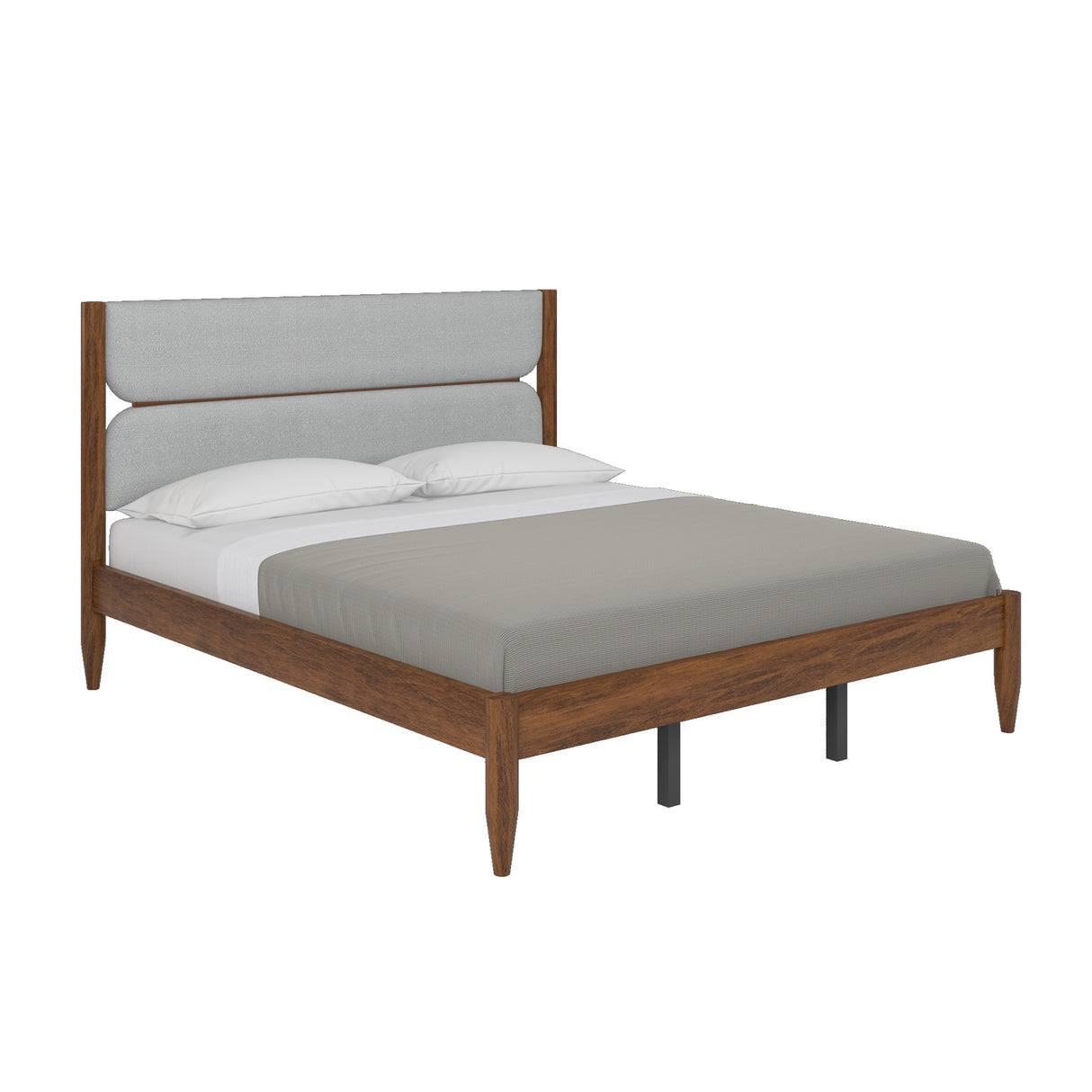 Emica King Bed Without Storage (Antique Cherry & Grey)