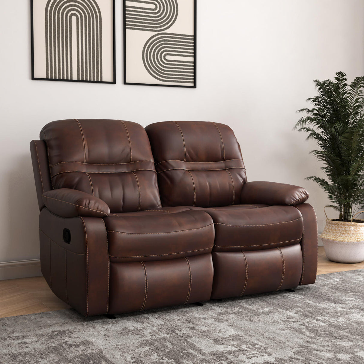 Wilson 2 Seater Manual Recliner (Brown)