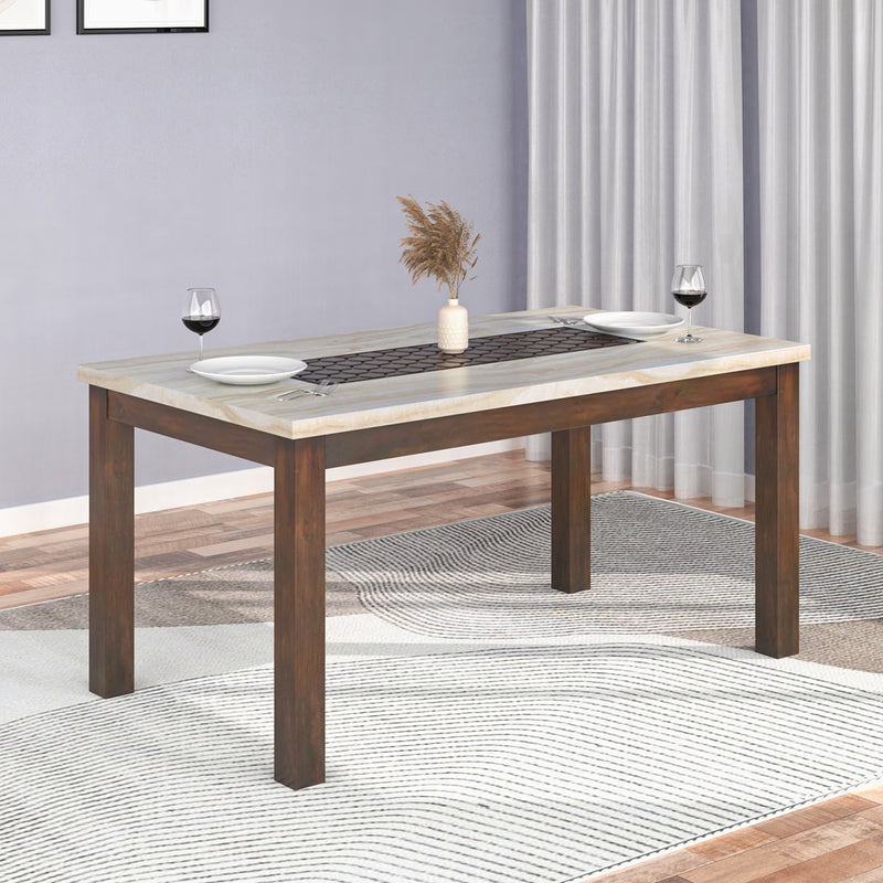 Nilkamal york Solid Wood 6 Seater Dining Table Antique Cherry