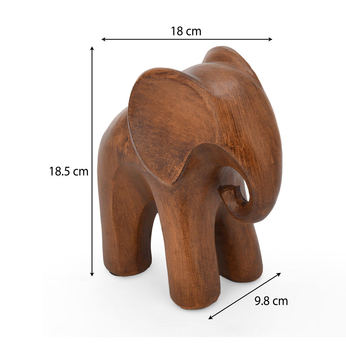 Baby Elephant Polyresin Showpiece- Brown