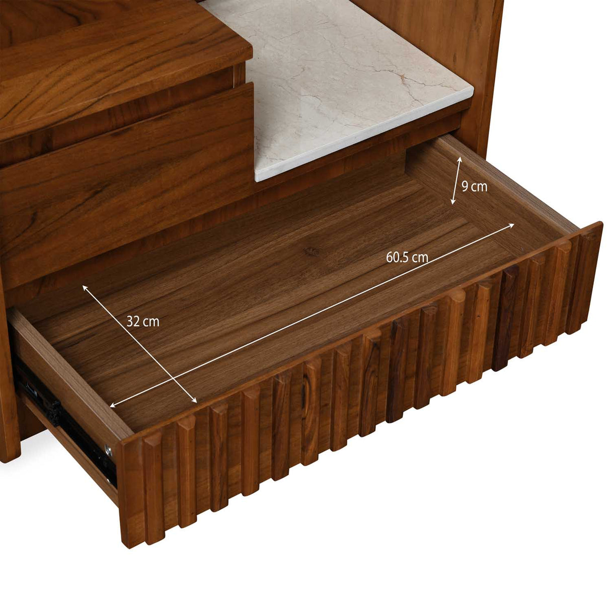Linea Dresser with Mirror- Honey Walnut