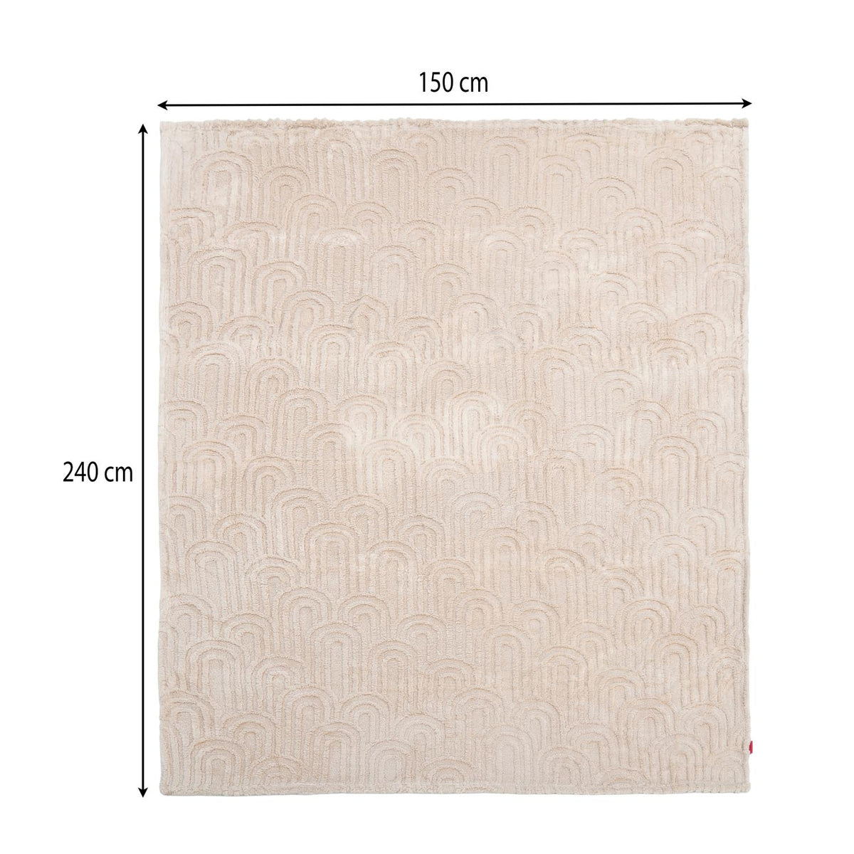 Arch Jacquard Polyester Single Blanket- Beige