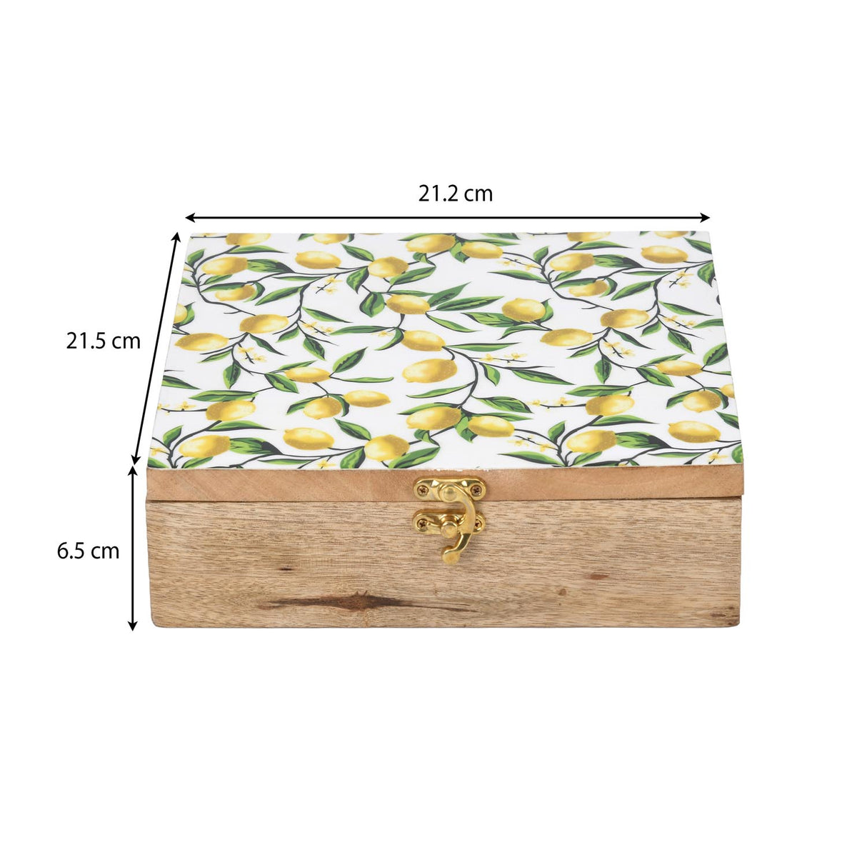 Wooden Masala Box With Stainless Steel Bowls- Yellow