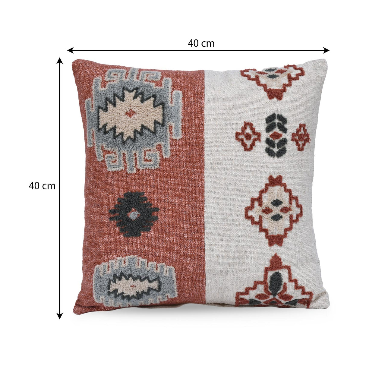 Floral Rhythm Embroidered 16" x 16" Cushion Cover- Multicolor