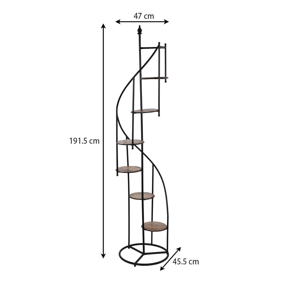 Tall Spiral Planter Stand- Brown and Black