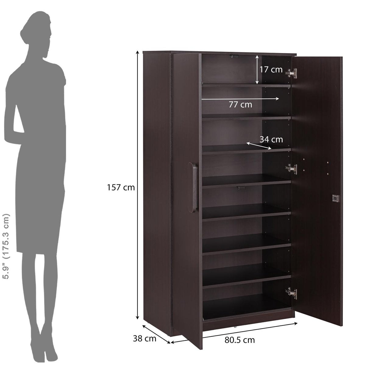 Raven Engineered Wood Shoe Rack- Wenge