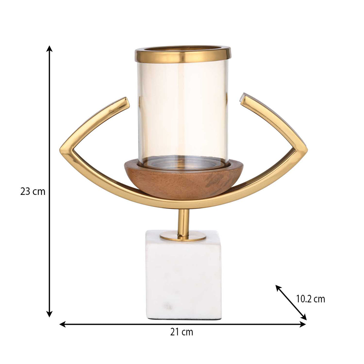 Eye Shape Candle Holder- Gold & White