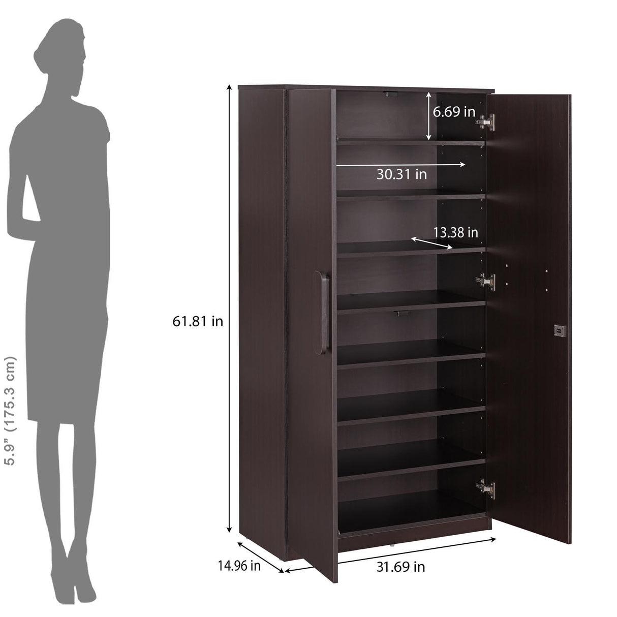 Raven Engineered Wood Shoe Rack- Wenge