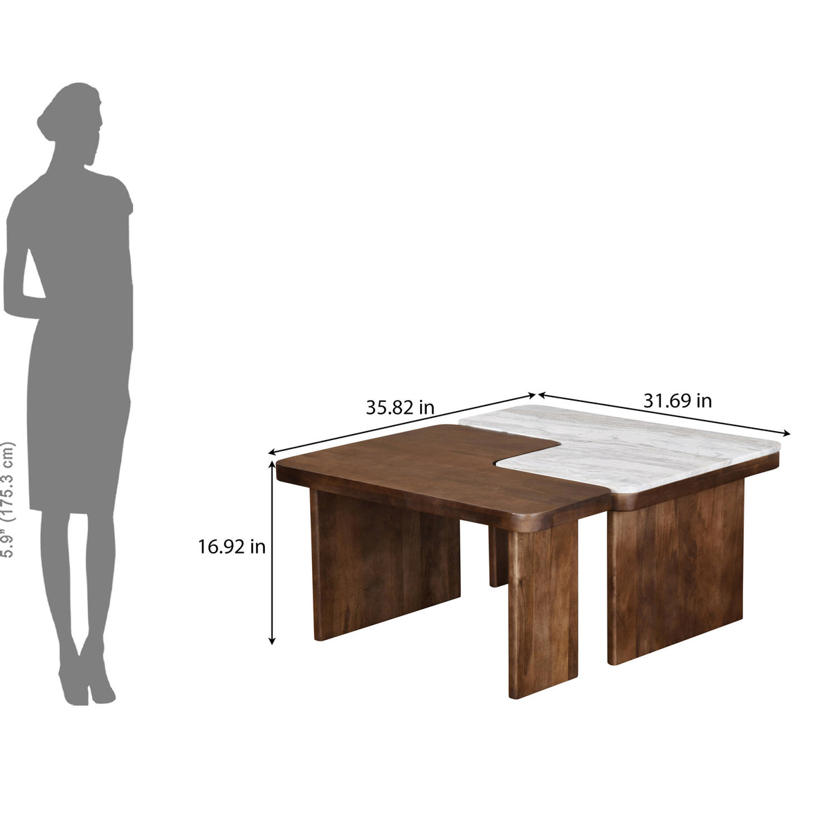 Strata Center Table- Walnut