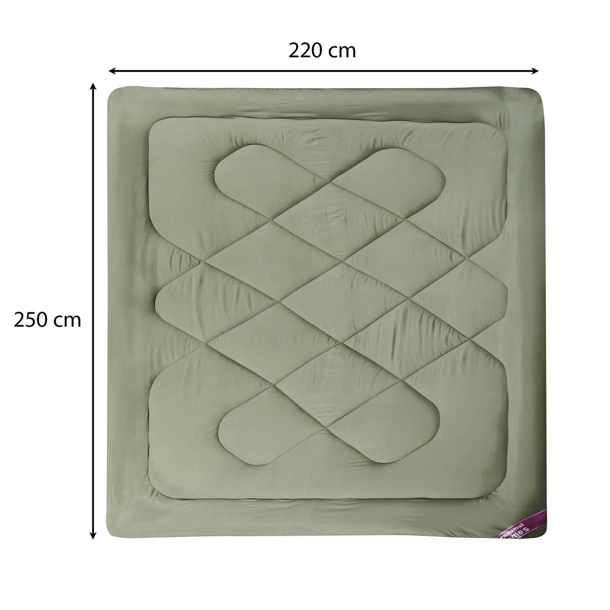 Polyester Reversible Solid Double Comforter- Green