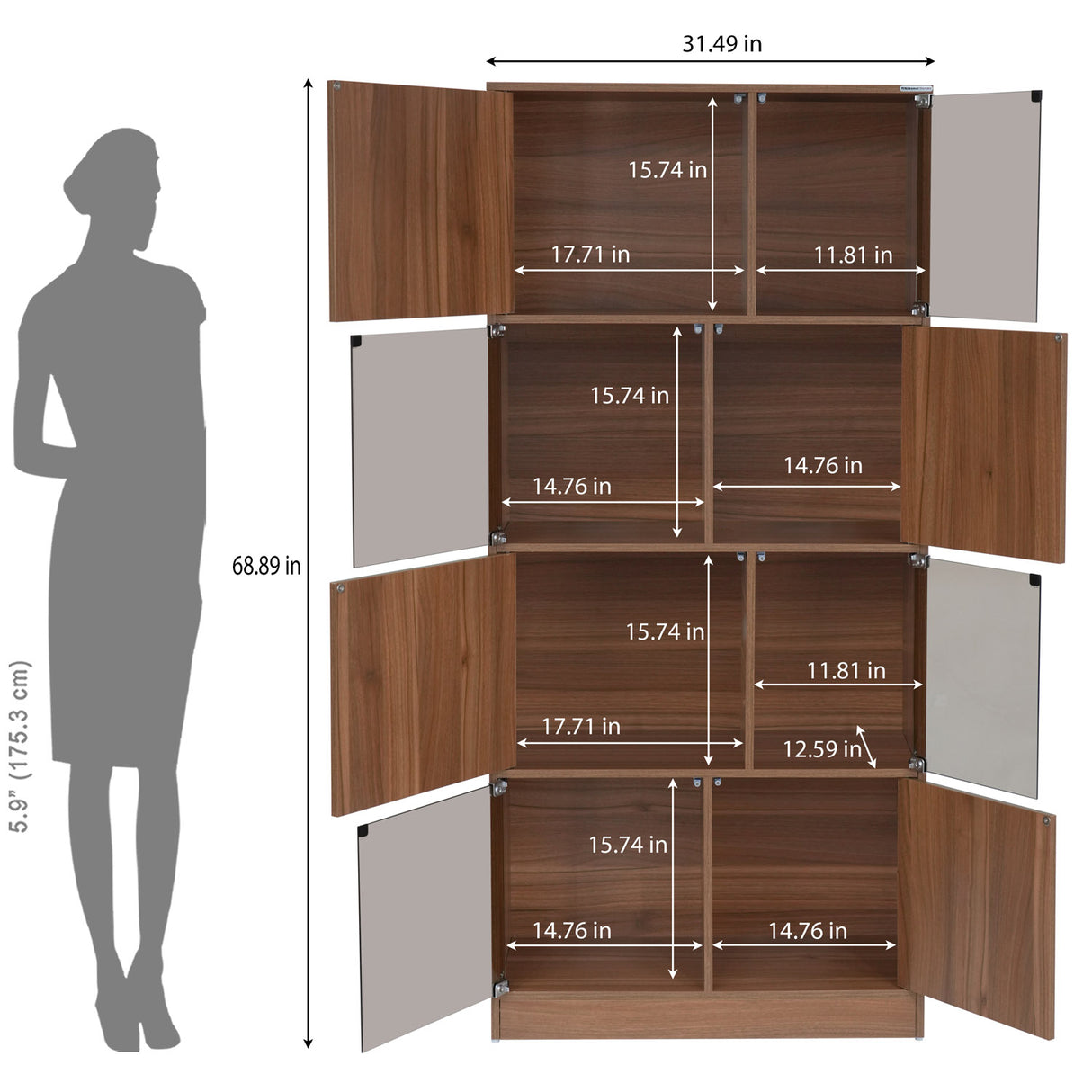 Magnus Bookshelf- Lyon Walnut