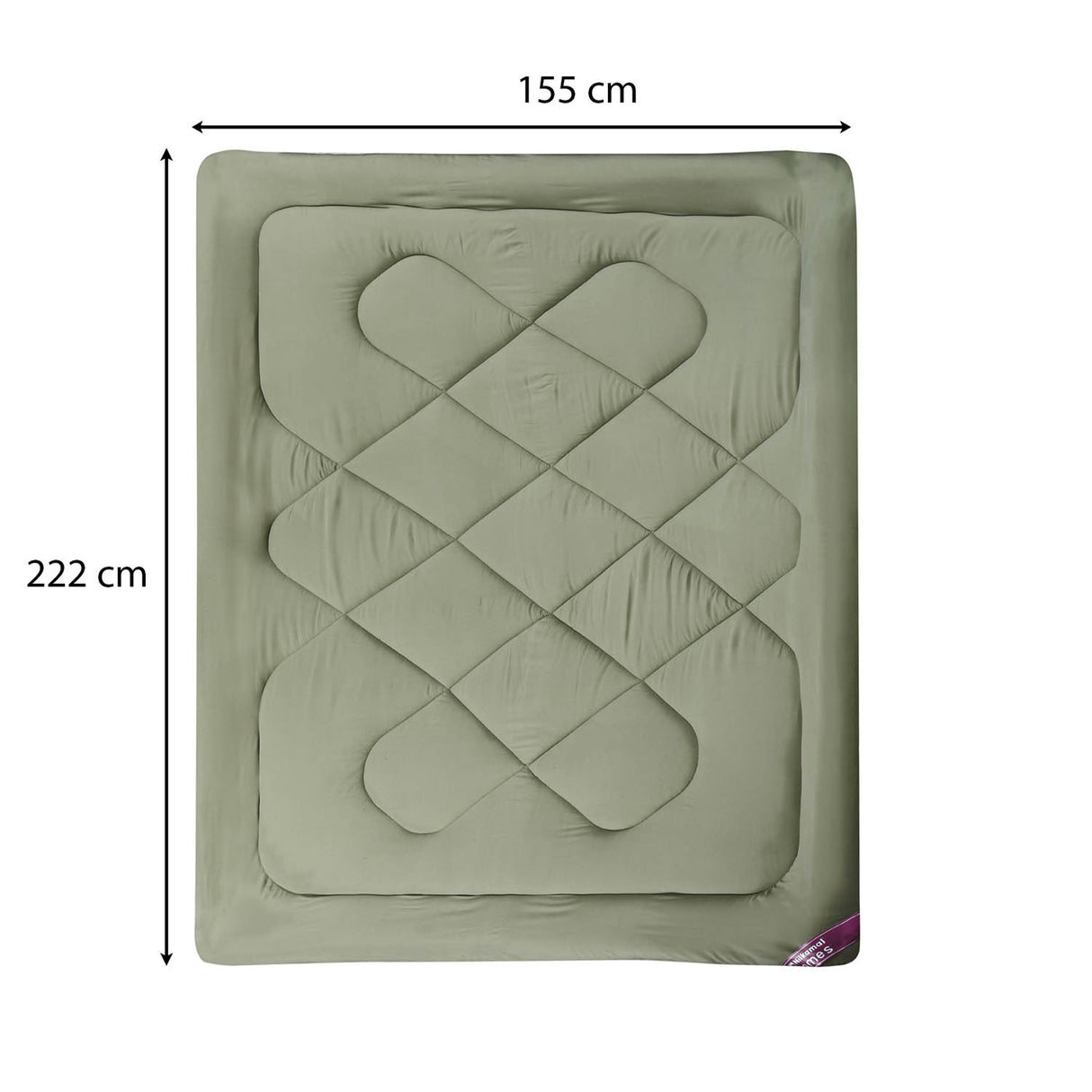 Polyester Reversible Solid Single Comforter- Green