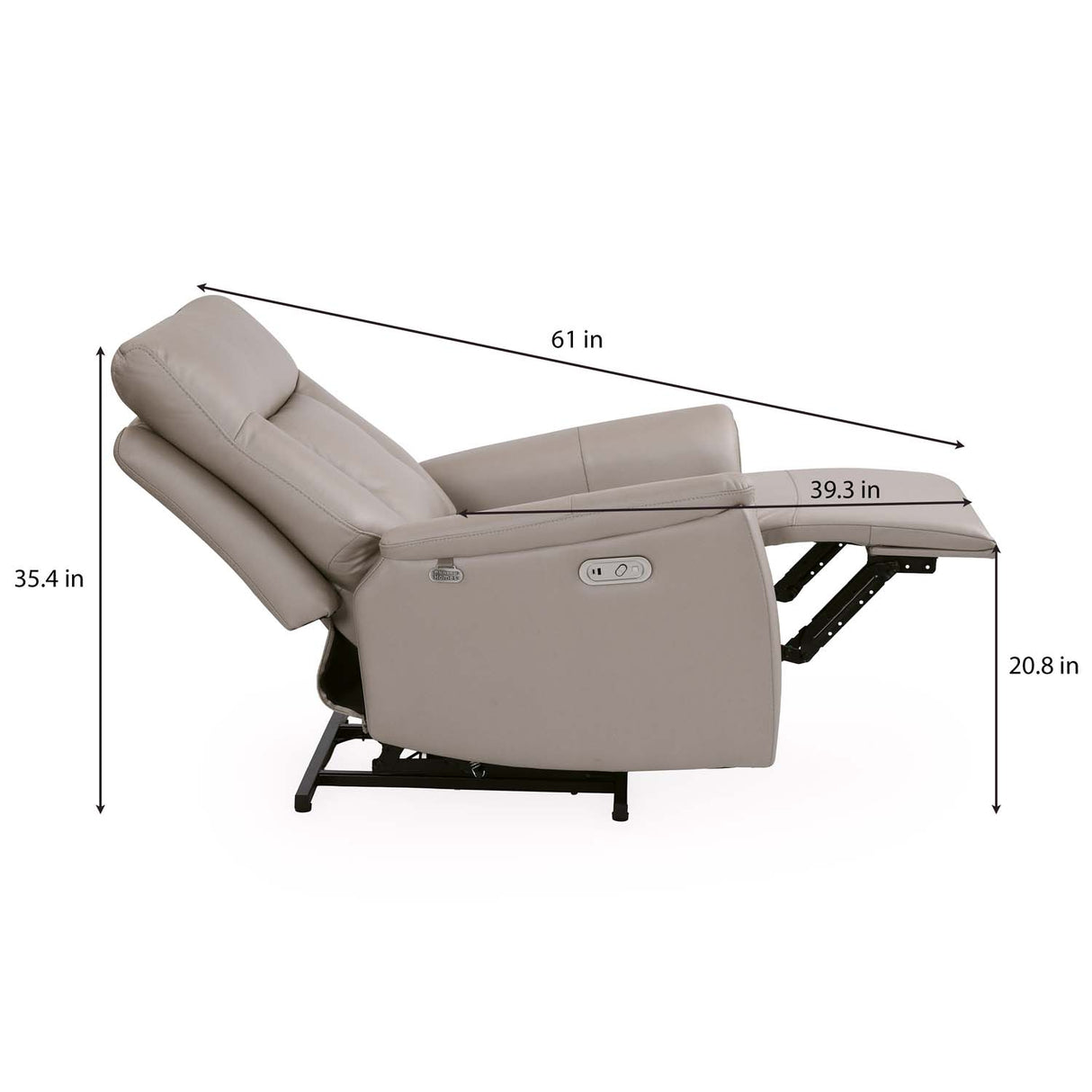 Credal 1 Seater Electric Rocker Recliner Sofa- Mocha