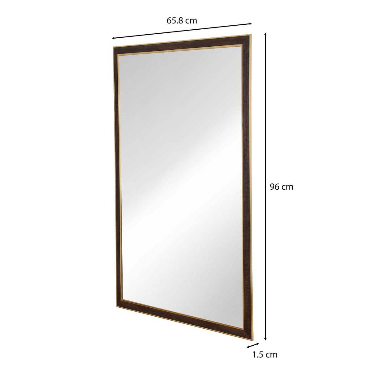Minimalist Rectangular Wall Mirror- Brown