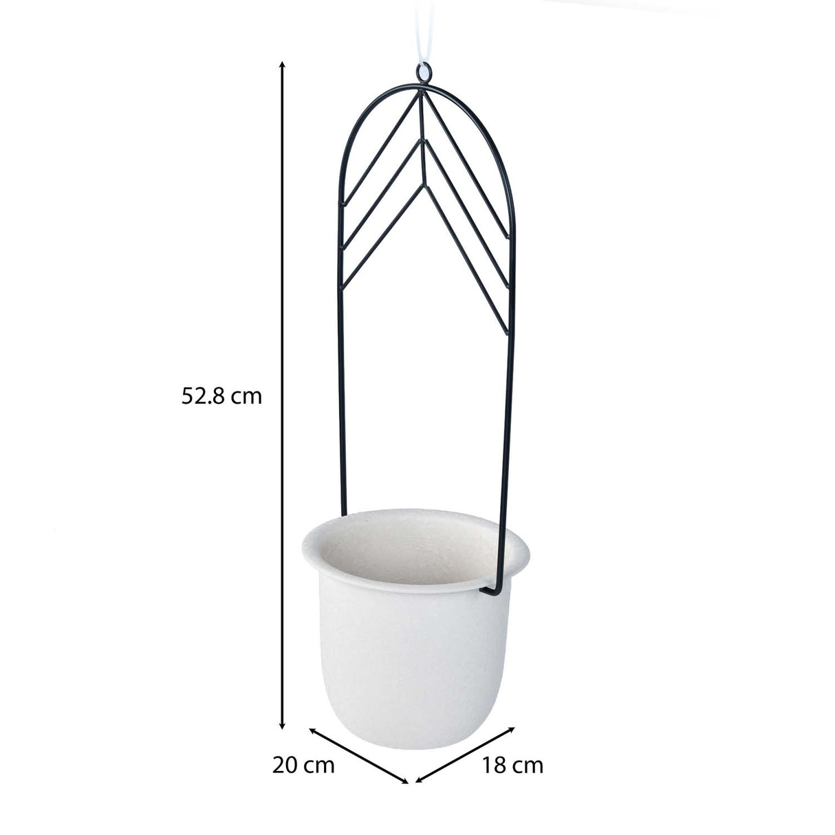 Elegant Dome Hanging Planter- Ivory & Black
